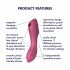 Satisfyer Curvy Trinity 3 - uzlādējams gaisa viļņa 2in1 vibrators (sarkans) 