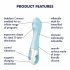 Satisfyer Air Pump Vibrator 5 - inteliģentais pumpējams vibrators (zils) 