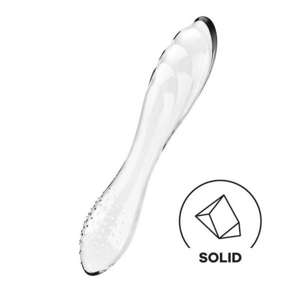 Satisfyer Dazzling Crystal 1 - 2 galu stikla dildo (caurspīdīgs) 