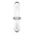 Satisfyer Double Crystal - divpusējs stikla dildo (caurspīdīgs) 