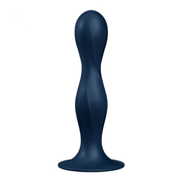 Satisfyer Double Ball-R - piesūcekņa svara dildo (tumši zils) 