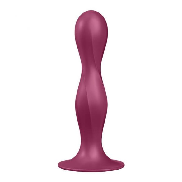 Satisfyer Double Ball-R - piesūcekņa pamatnes svara dildo (sarkans) 