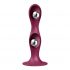 Satisfyer Double Ball-R - piesūcekņa pamatnes svara dildo (sarkans) 