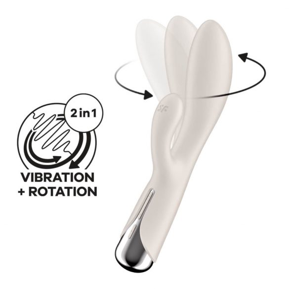 Satisfyer Spinning Rabbit 1 - rotējošs klitora vibrators (bēšs) 