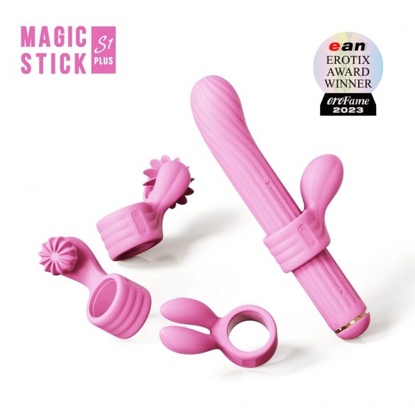 Magic Stick - vibrators ar maināmu klitorisko rokturi (rozā) 