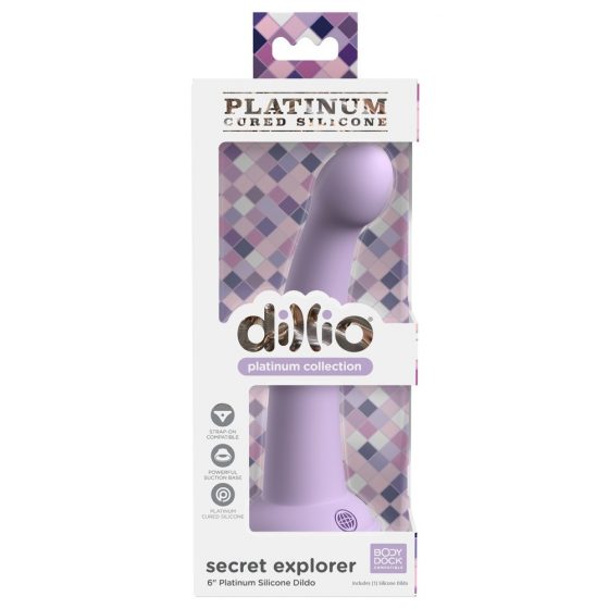 Dillio Noslēpumu Izpētītājs - ar piesūcekni Makka Silikona Dildo (17cm) - violets