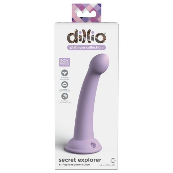 Dillio Noslēpumu Izpētītājs - ar piesūcekni Makka Silikona Dildo (17cm) - violets