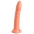 Dillio Wild Thing - ar piesūcekni, rievots dildo (19 cm) - oranžs 