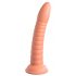 Dillio Wild Thing - ar piesūcekni, rievots dildo (19 cm) - oranžs 