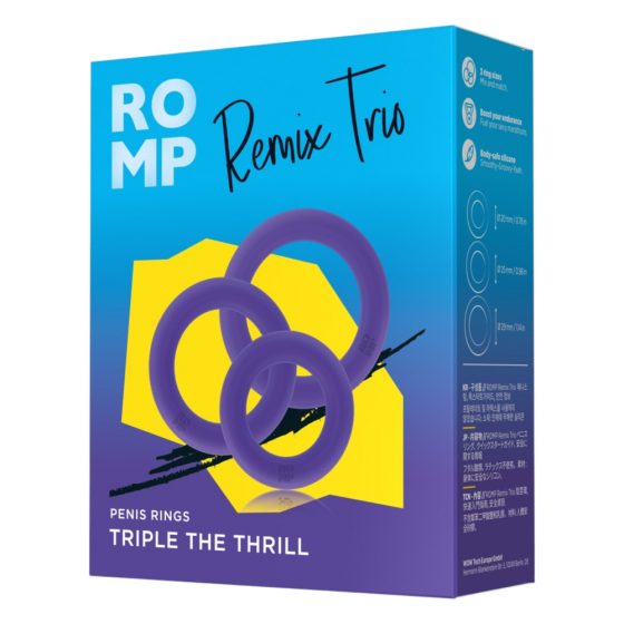 ROMP Remix Triad - dzimumlocekļa gredzenu komplekts - 3 gab. (violets)