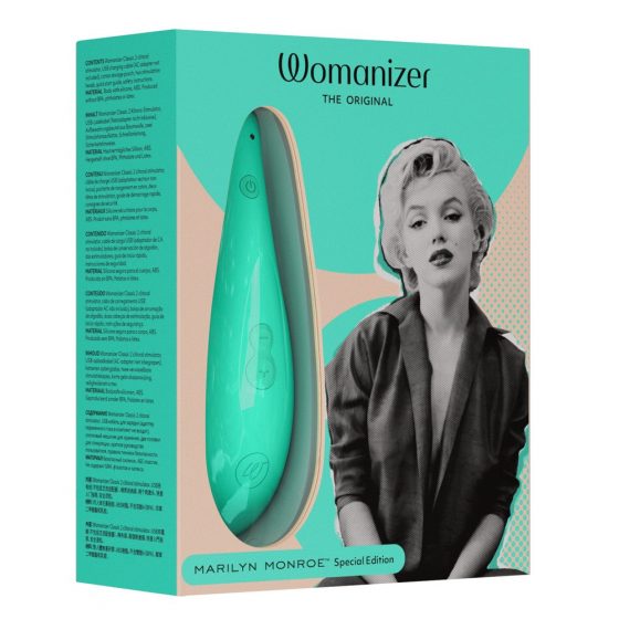 Womanizer Marilyn Monroe - akumulatora gaisa viļņu klitora stimulators (tirkīza)