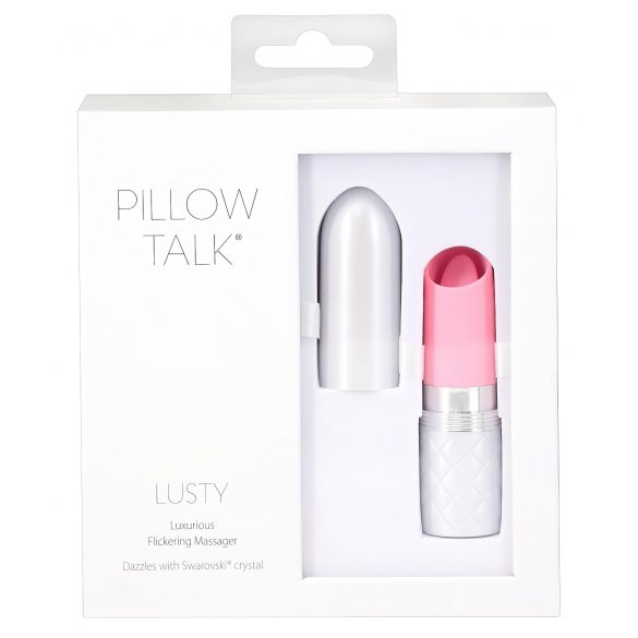 Pillow Talk Lusty - akumulators, ar mēli aprīkots stienīša vibrators (rozā) 