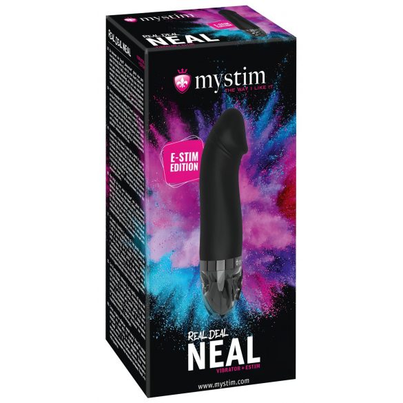 mystim Real Deal Neal E-Stim - uzlādējams elektro vibrators (melns) 