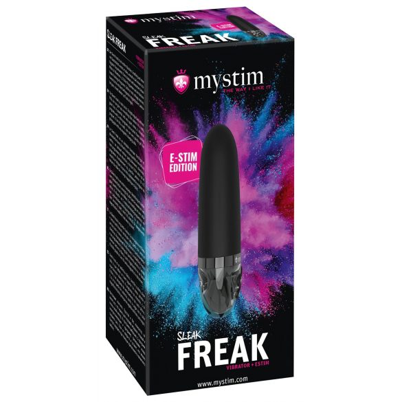 mystim Sleak Freak E-Stim - akumulatora elektriskais stienīša vibrators (melns) 