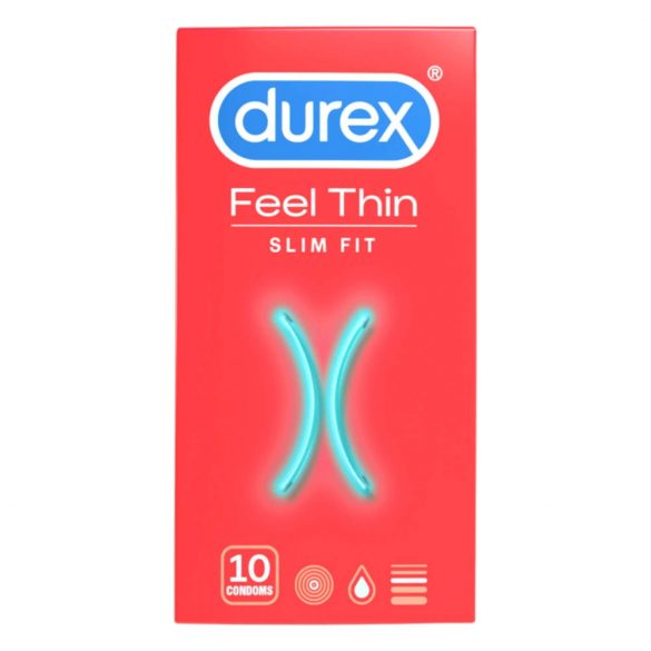 Durex Feel Thin Slim Fit - īsts sajūtas prezervatīvs (10 gab.) 