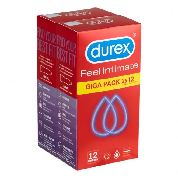 Durex Feel Intimate - plāns prezervatīvu komplekts (2x12gab)