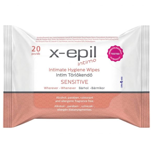 X-Epil Intimo Sensitive - intīmas salvetes (20 gab.)