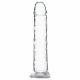 Addiction Crystal - caurspīdīgs dildo ar pēdu - 18cm 