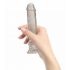 Addiction Crystal - caurspīdīgs dildo ar pēdu - 18cm 