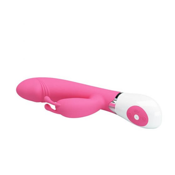 Pretty Love Gene - ūdensizturīgs, klitora un G punkta vibrators (pink-balts)