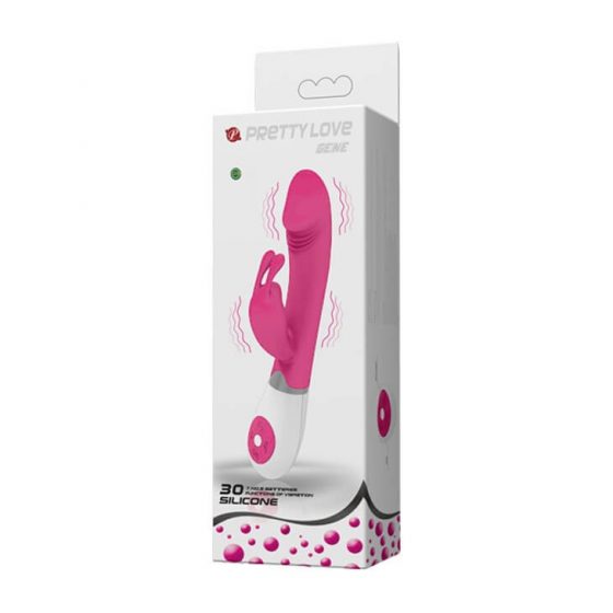 Pretty Love Gene - ūdensizturīgs, klitora un G punkta vibrators (pink-balts)