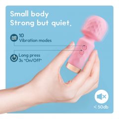   Vibeconnect - akumulatora, ūdensizturīgs mini masējošs vibrators (rozā)