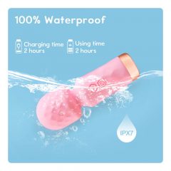  Vibeconnect - akumulatora, ūdensizturīgs mini masējošs vibrators (rozā)