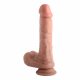 Divu blīvumu - ar piesūcekni, dzīvesveida dildo ar sēkliniekiem - 20cm (dabisks) 