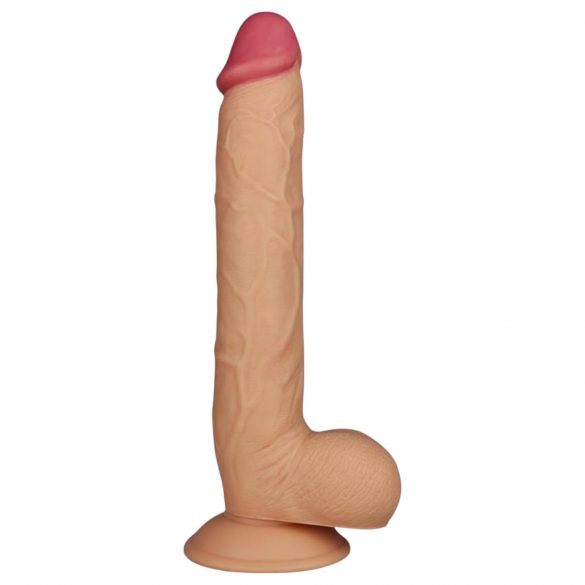 Lovetoy King-Sized - piesūcekņa, reālistisks dildo ar sēkliniekiem - 25 cm (dabīga) 