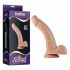 Lovetoy Real Extreme - ar pamatni, ar sēkliniekiem G-punkta dildo - 21 cm (dabiska krāsa)