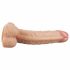 Lovetoy Real Extreme - ar pamatni, ar sēkliniekiem G-punkta dildo - 21 cm (dabiska krāsa)