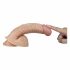 Lovetoy Real Extreme - ar pamatni, ar sēkliniekiem G-punkta dildo - 21 cm (dabiska krāsa)