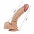 Lovetoy Real Extreme - ar pamatni, ar sēkliniekiem G-punkta dildo - 21 cm (dabiska krāsa)