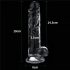 Lovetoy Flawless Clear - piesūcekņa dildo - 19cm (caurspīdīgs)