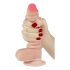 Lovetoy Sliding-Skin - divslāņu piesūcekņa dildo - 18cm (dabīgs) 