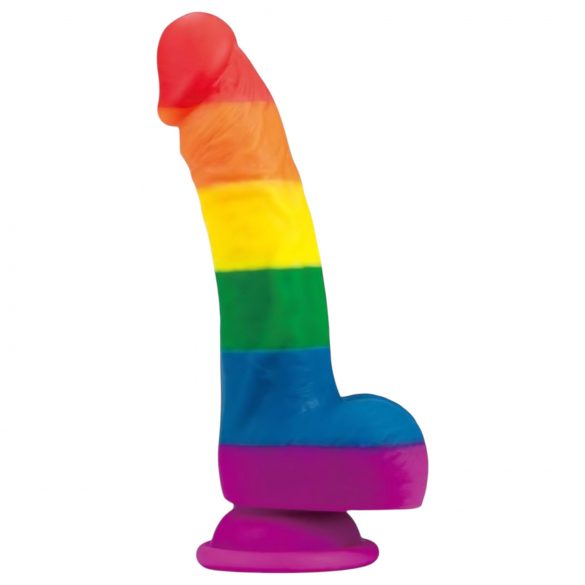 Lovetoy Prider - dzīvā šķidrā silikona dildo - 19 cm (varavīksnes) 