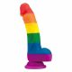 Lovetoy Prider - dzīvā šķidrā silikona dildo - 19 cm (varavīksnes) 