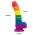 Lettonian: Lovetoy Prider - life-like liquid silicone dildo - 19cm (rainbow)