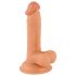 Mr. Rude - piesūcekņa pamatne, ar sēkliniekiem reālistisks dildo - 17cm (dabīgs)