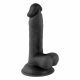 Mr. Rude - piesūcekņa bāze, ar sēkliniekiem, reālistisks dildo - 17cm (melns) 