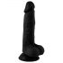 Mr. Rude - ar piesūcekni, ar sēklinieku, reālistisks dildo - 19cm (melns) 