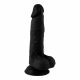 Mr. Rude - ar piesūcekni, ar sēklinieku, reālistisks dildo - 19cm (melns) 