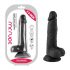 Mr. Rude - ar piesūcekni, ar sēklinieku, reālistisks dildo - 19cm (melns) 