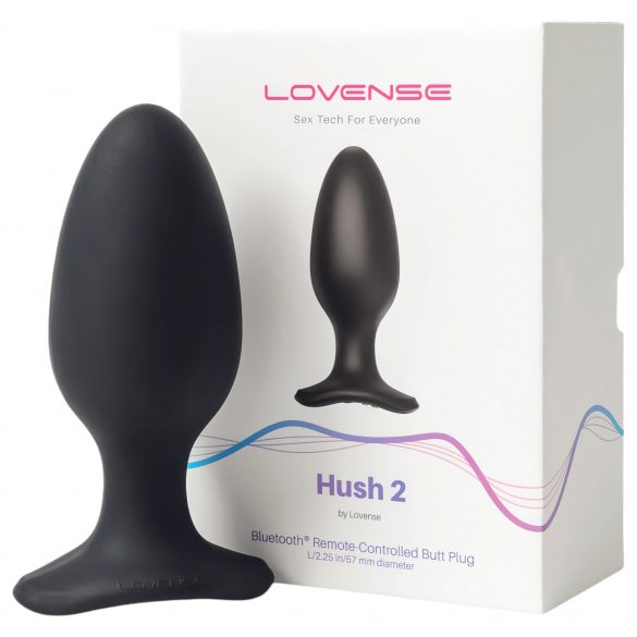 LOVENSE Hush 2 L - akumulators mazais anālais vibrators (57mm) - melns 