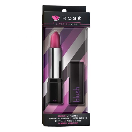 Blush Lipstiku Rosé - viegli slēpjams matēts vibrators (melns-rozā)