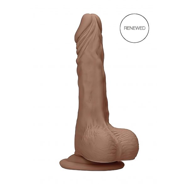 RealRock Dong 7 - reālistisks, ar sēkliniekiem dildo (17 cm) - tumši dabīgs 