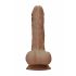 RealRock Dong 7 - reālistisks, ar sēkliniekiem dildo (17 cm) - tumši dabīgs 