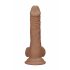 RealRock Dong 7 - reālistisks, ar sēkliniekiem dildo (17 cm) - tumši dabīgs 