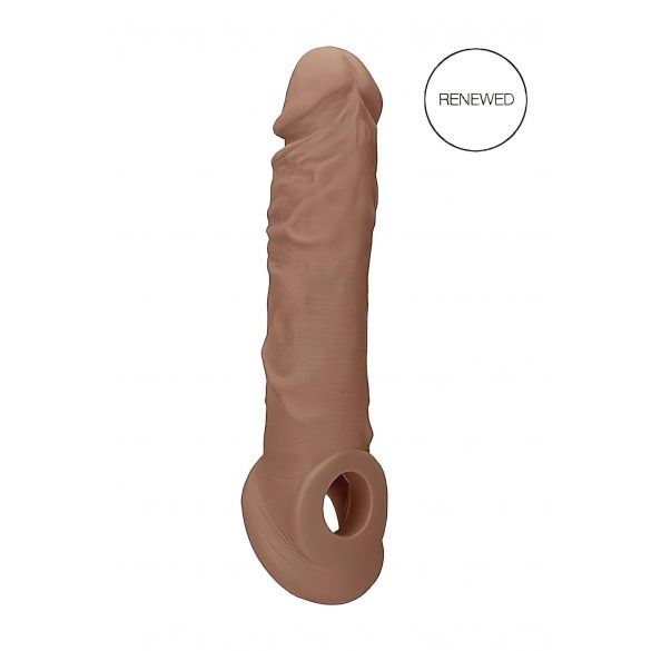 RealRock Penis Sleeve 8 - dzimumlocekļa uzmava (21cm) - tumši dabīgs 