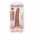 RealRock Slim - piesūcekņa reālistiska dildo 15,5cm (tumši naturāls) 